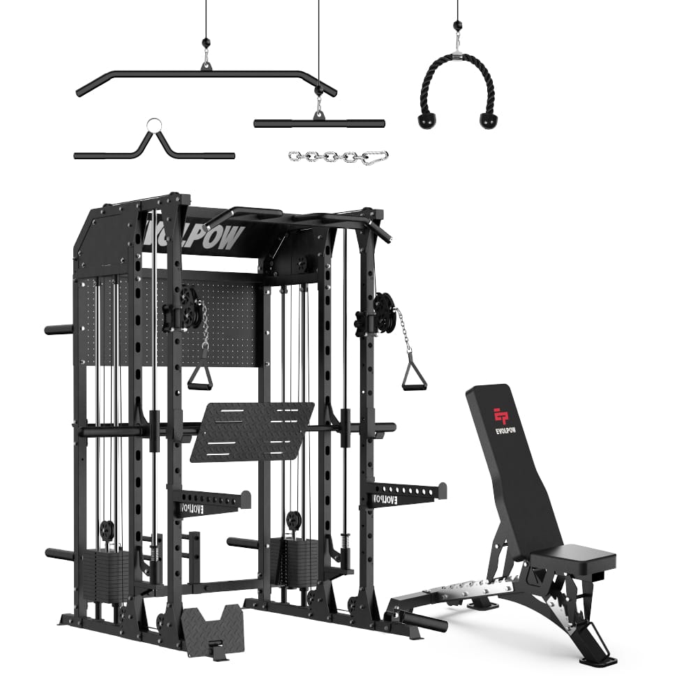 EVOLPOW M2B Brute All-In-One Smith Machine Home Gym with Dual Weight Stacks