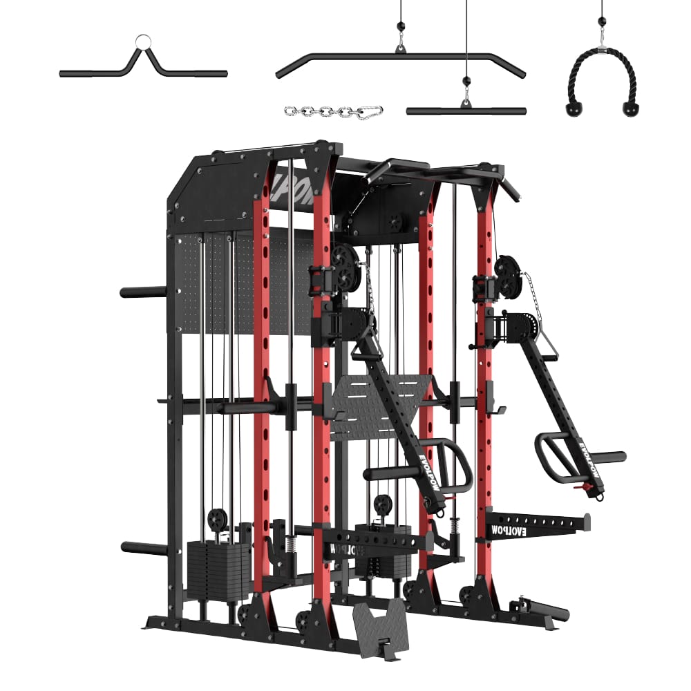 EVOLPOW M2B Brute All-In-One Smith Machine Home Gym with Dual Weight Stacks