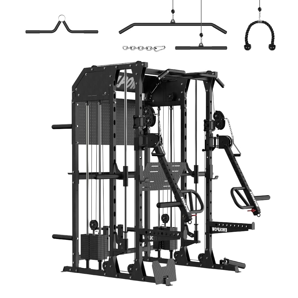 EVOLPOW M2B Brute All-In-One Smith Machine Home Gym with Dual Weight Stacks