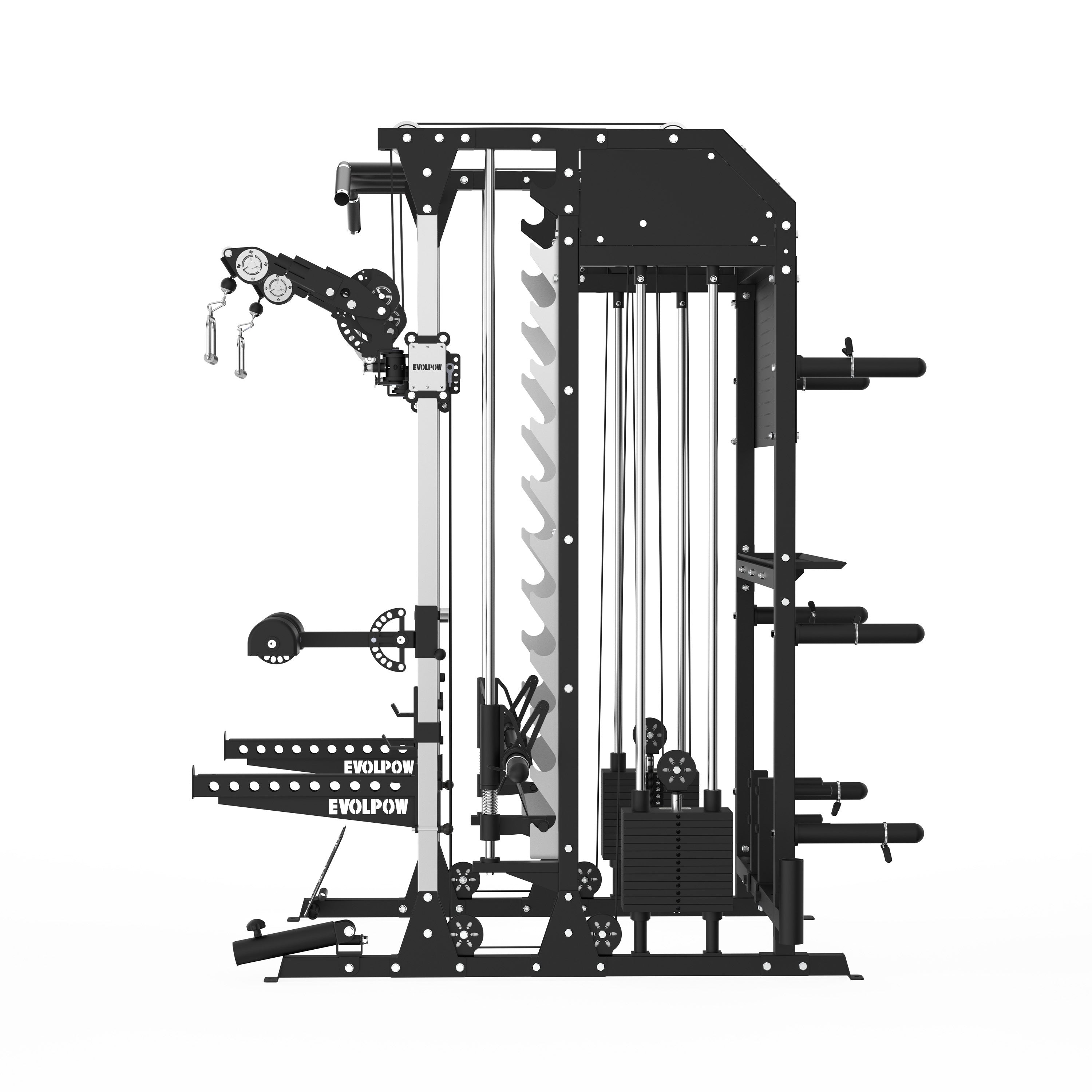 EVOLPOW M2B Pro Brute All-In-One Smith Machine Home Gym with Dual Weight Stacks