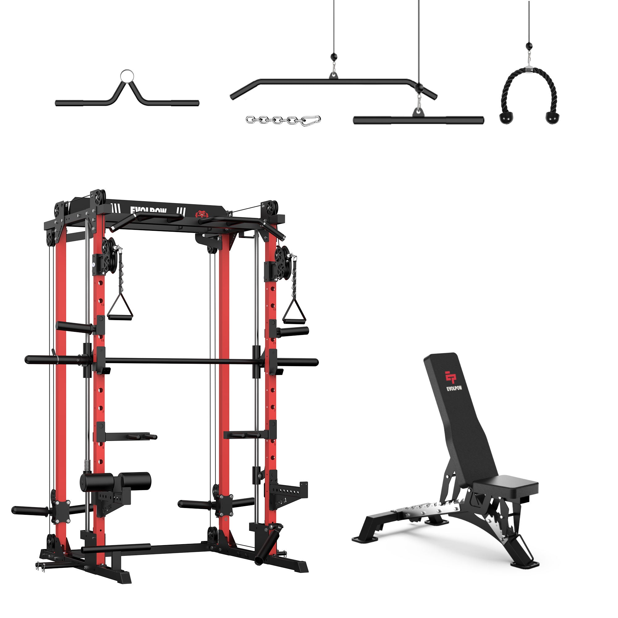 EVOLPOW M2D Brute All-in-One Smith Machine Home Gym (Dual Pulley Edition)