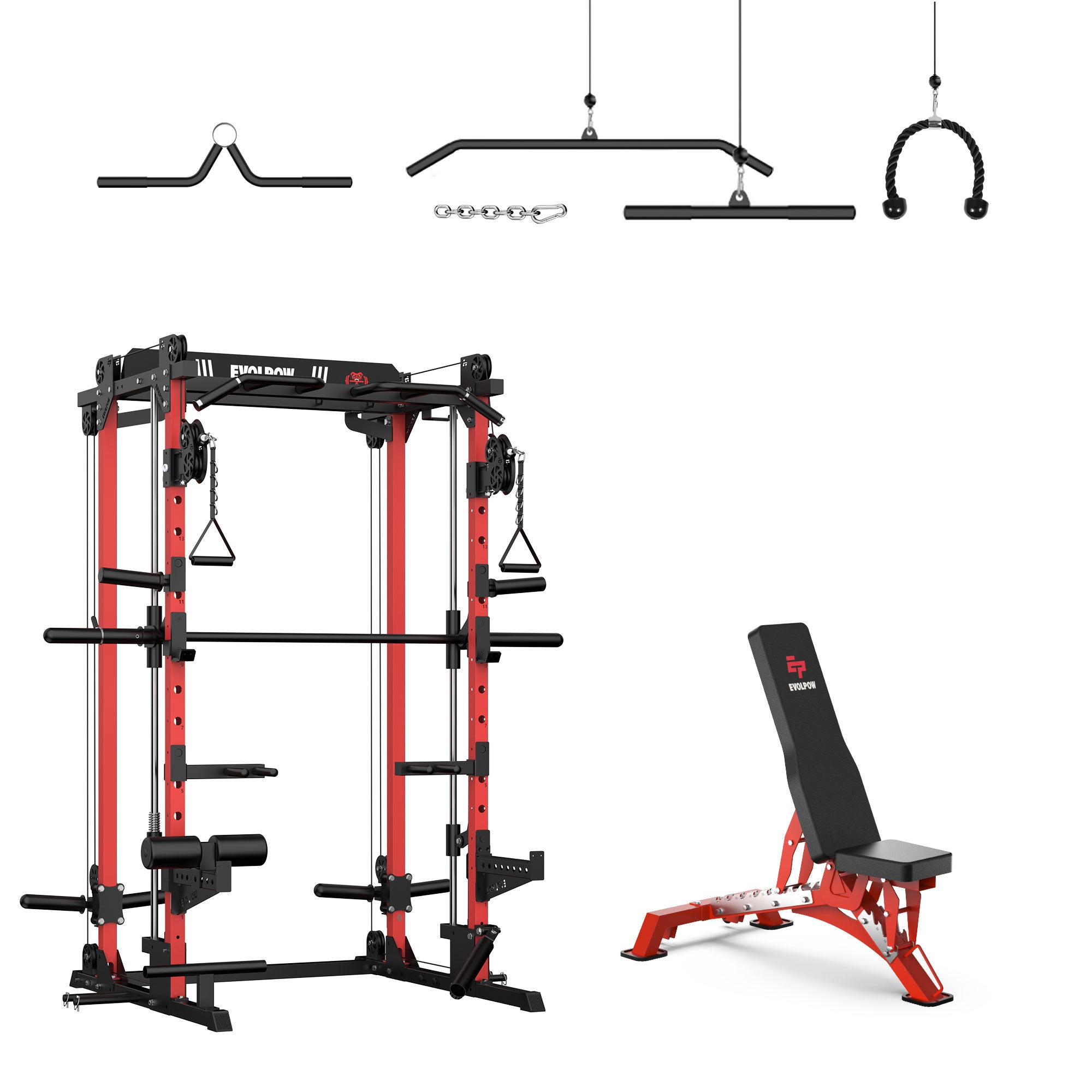 EVOLPOW M2D Brute All-in-One Smith Machine Home Gym (Dual Pulley Edition)