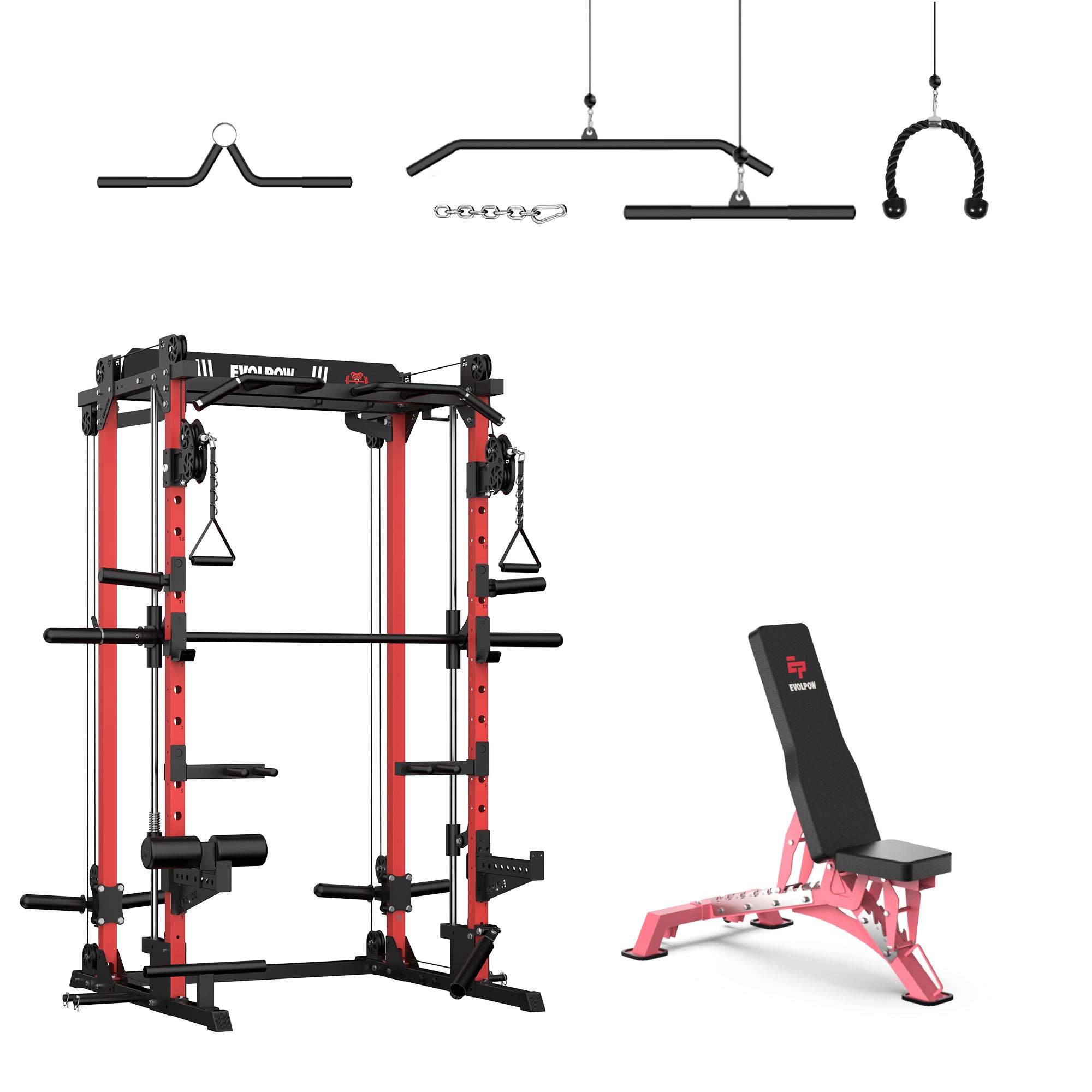 EVOLPOW M2D Brute All-in-One Smith Machine Home Gym (Dual Pulley Edition)