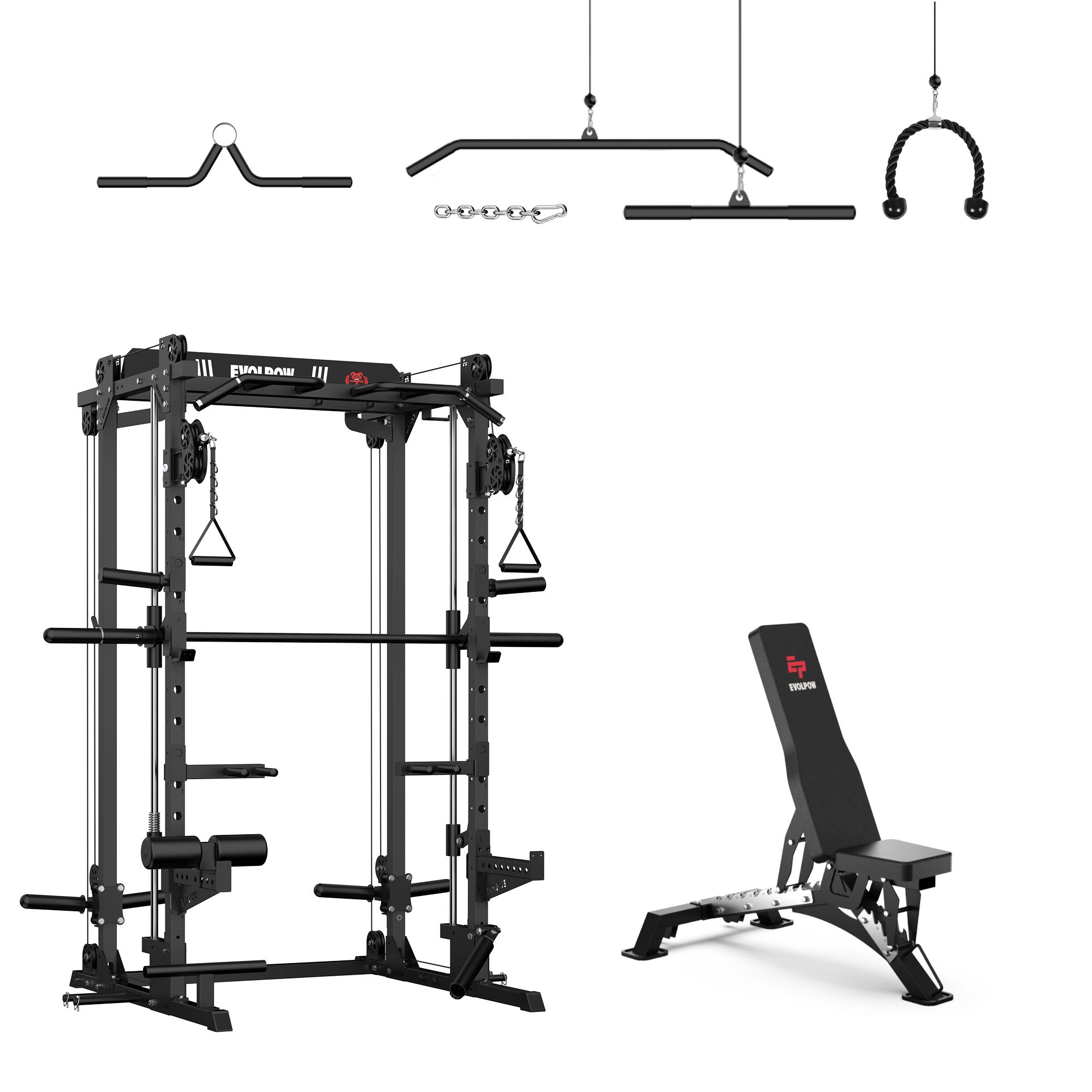 EVOLPOW M2D Brute All-in-One Smith Machine Home Gym (Dual Pulley Edition)