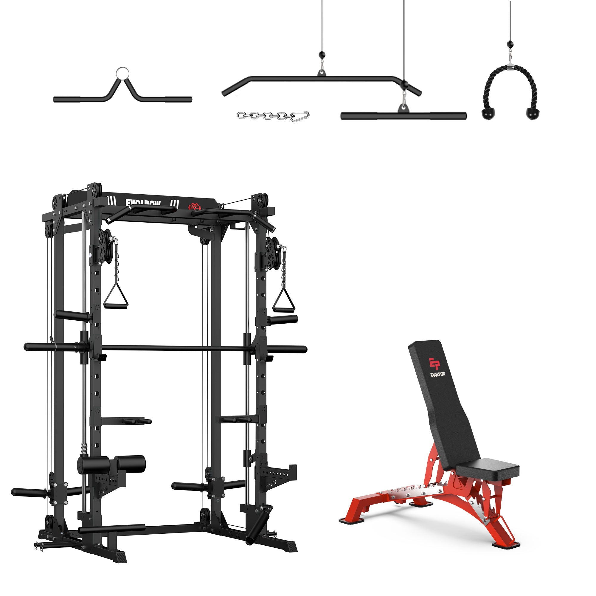 EVOLPOW M2D Brute All-in-One Smith Machine Home Gym (Dual Pulley Edition)