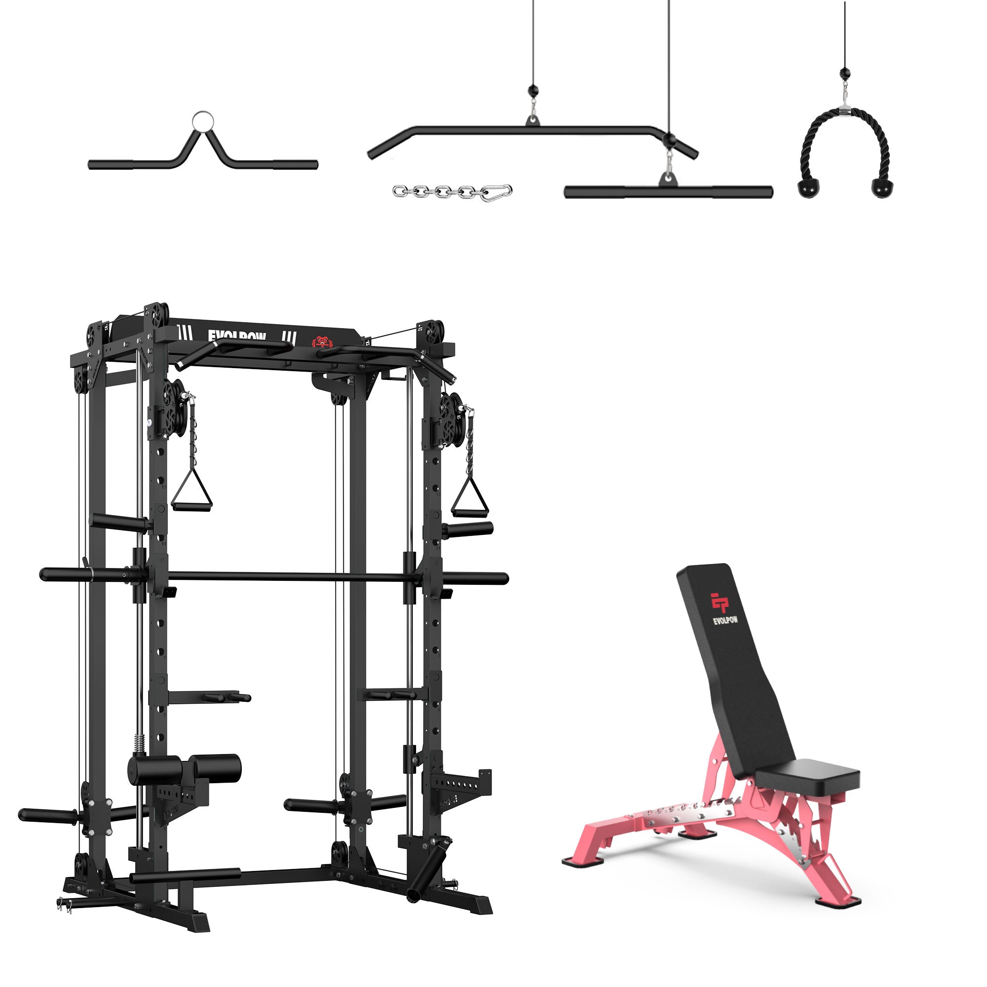 EVOLPOW M2D Brute All-in-One Smith Machine Home Gym (Dual Pulley Edition)