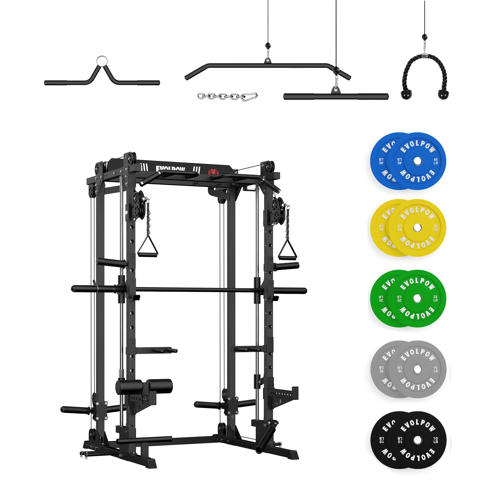 EVOLPOW M2D Brute All-in-One Smith Machine Home Gym (Dual Pulley Edition)