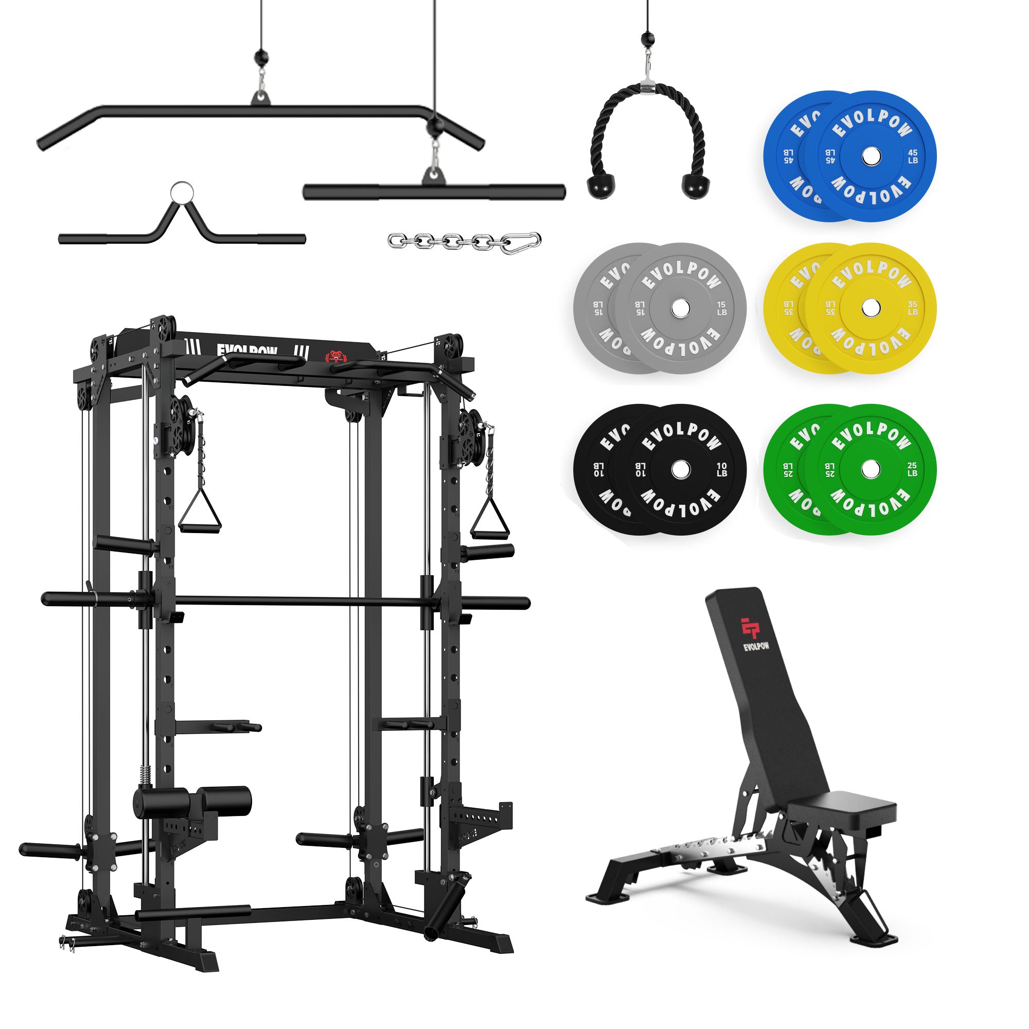 EVOLPOW M2D Brute All-in-One Smith Machine Home Gym (Dual Pulley Edition)