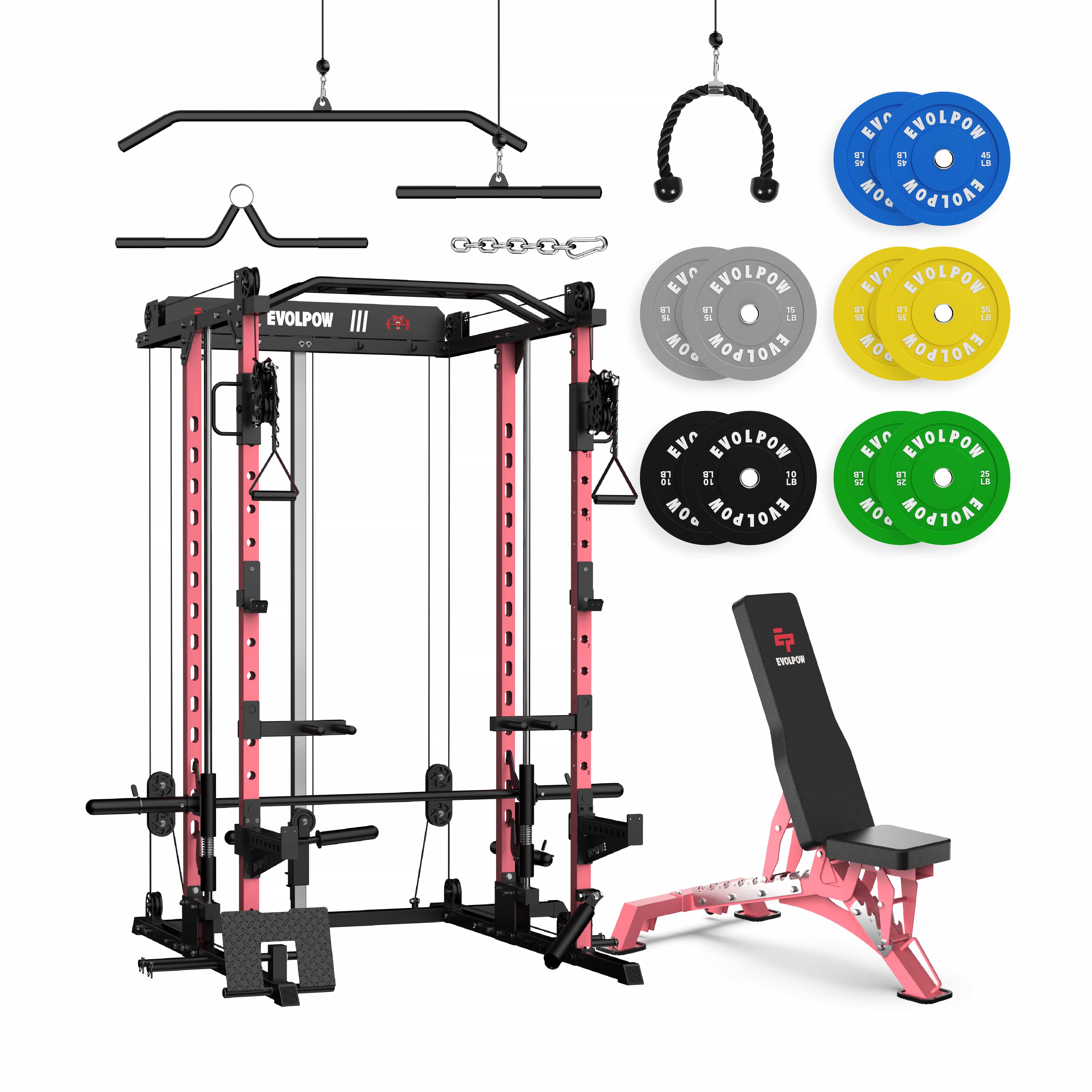 EVOLPOW M2D Brute All-in-One Smith Machine Home Gym Package