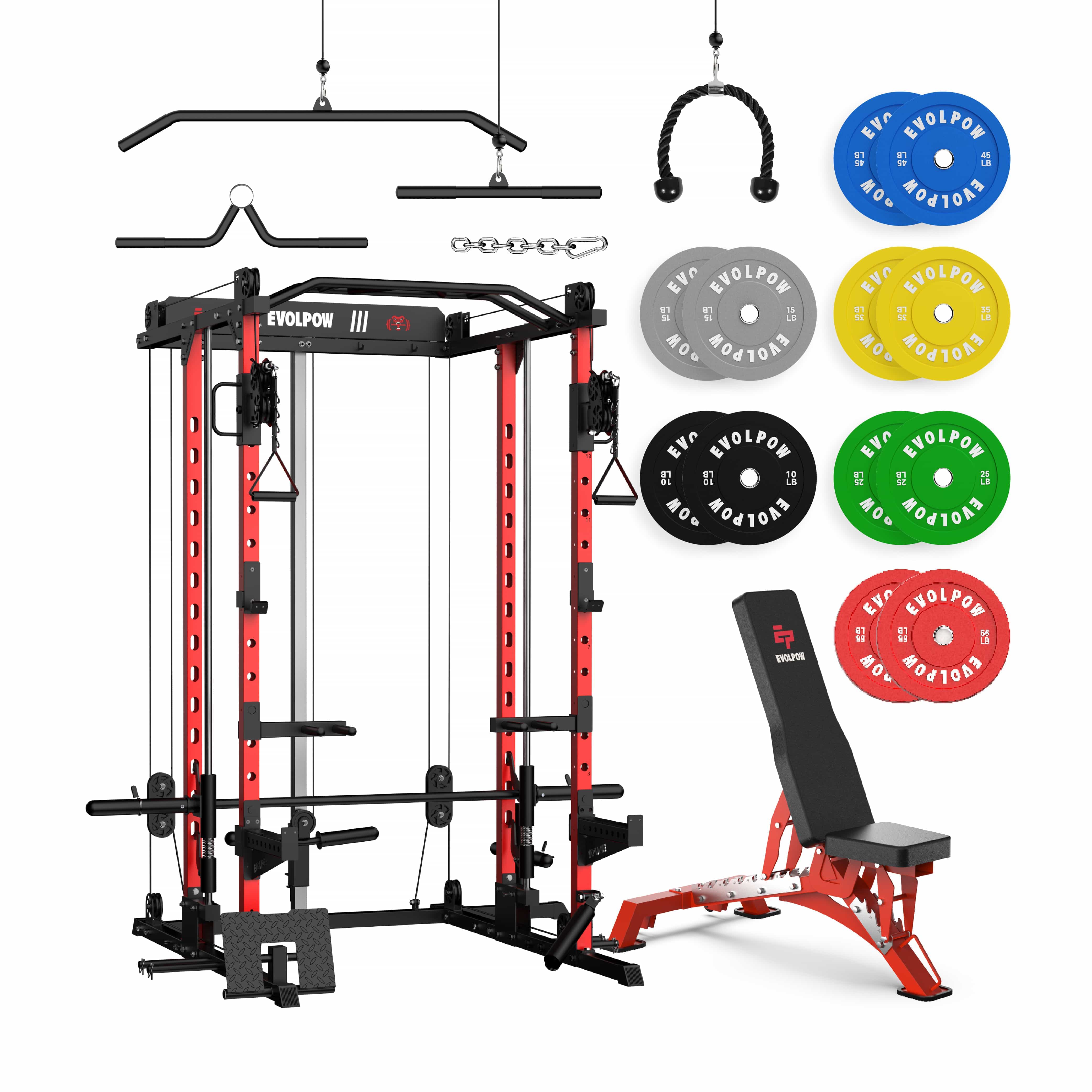 EVOLPOW M2D Brute All-in-One Smith Machine Home Gym Package