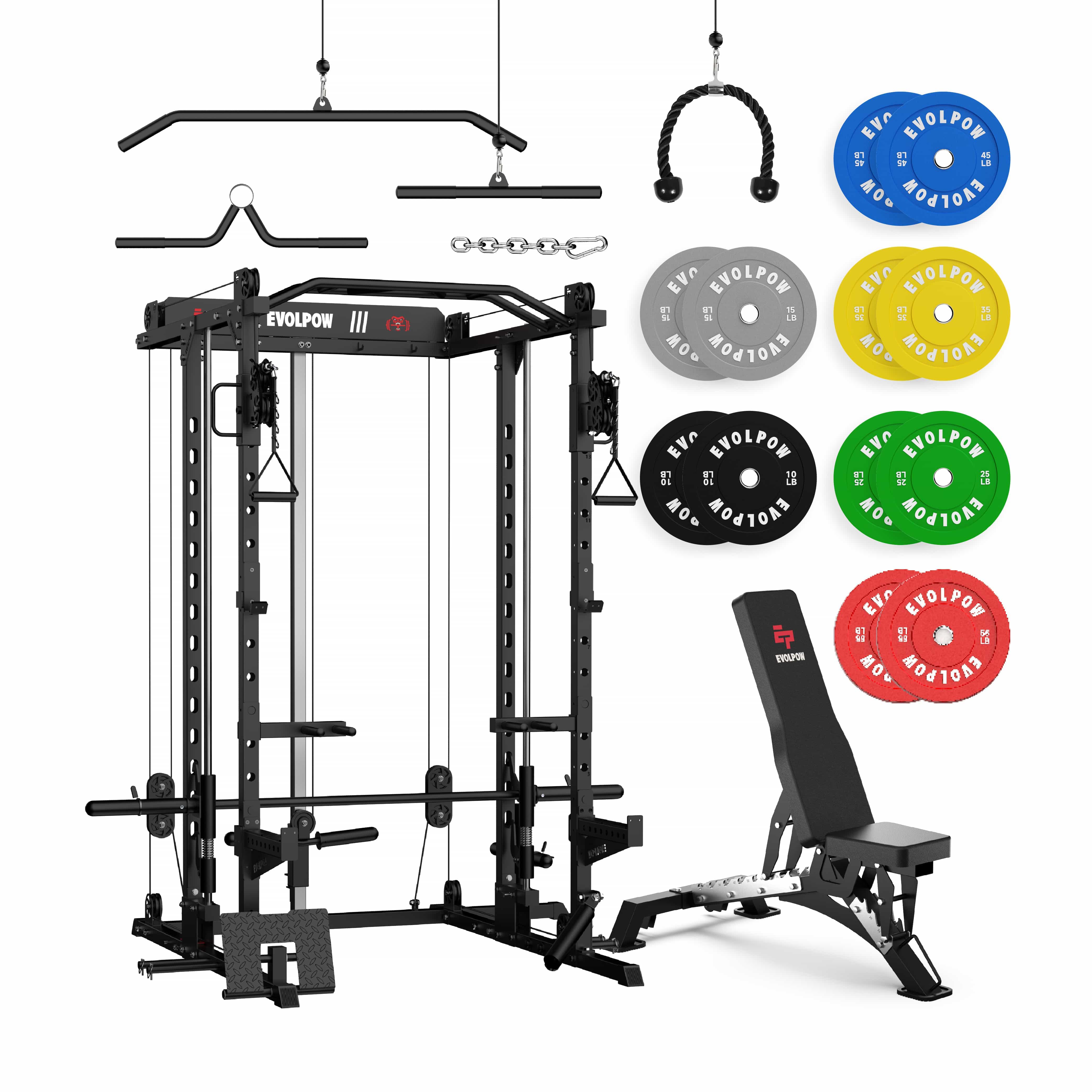EVOLPOW M2D Brute All-in-One Smith Machine Home Gym Package