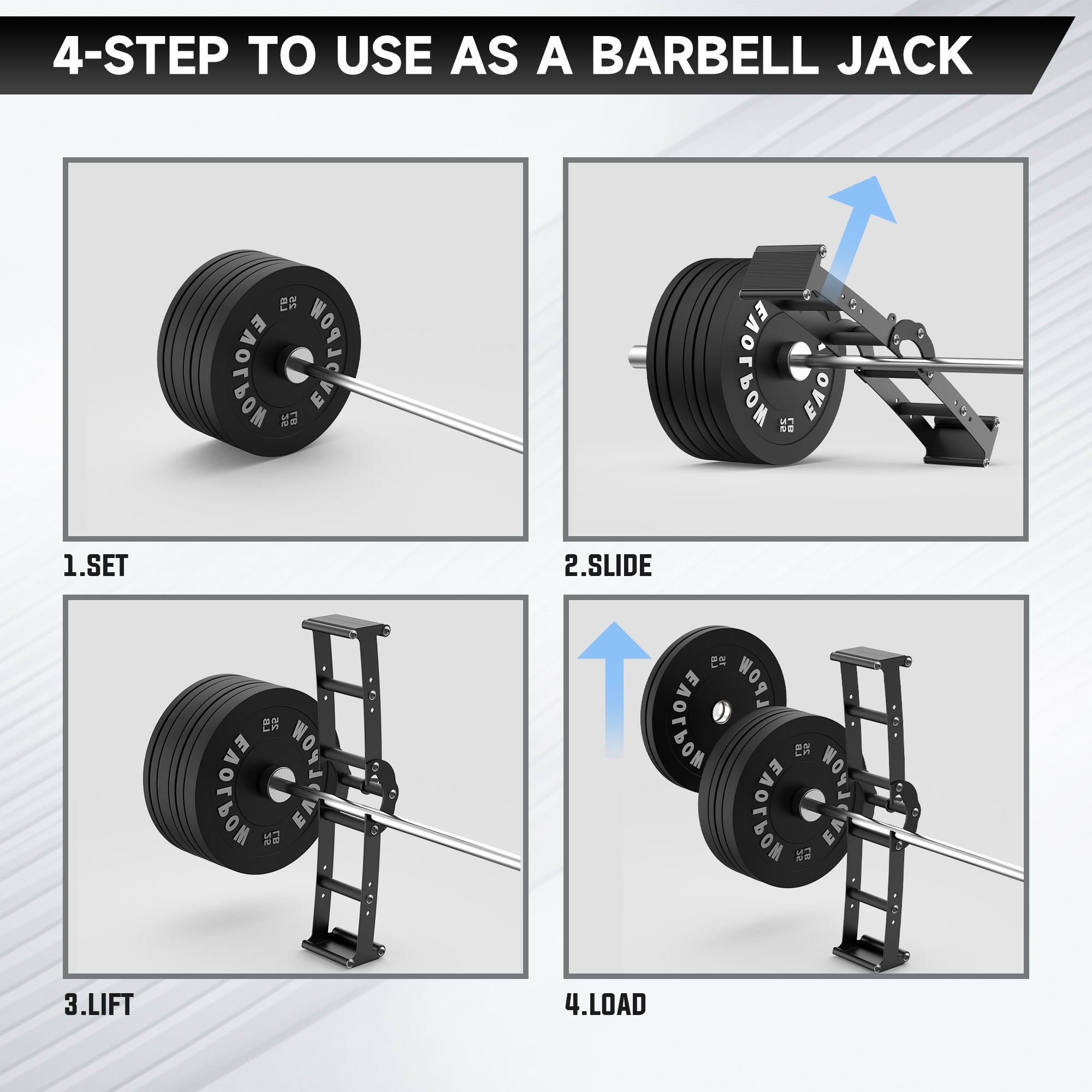 EVOLPOW Multi-Grip Cable and Landmine Attachment with Barbell Jack
