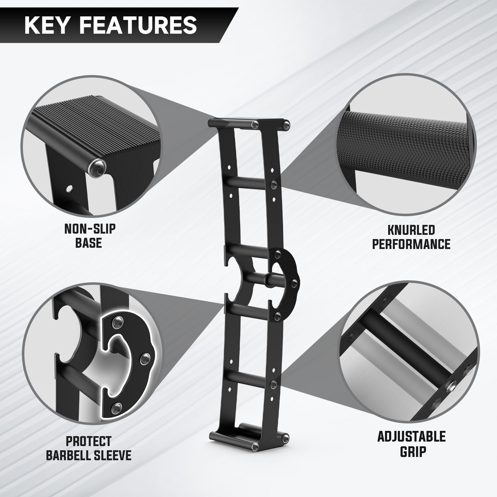 EVOLPOW Multi-Grip Cable and Landmine Attachment with Barbell Jack