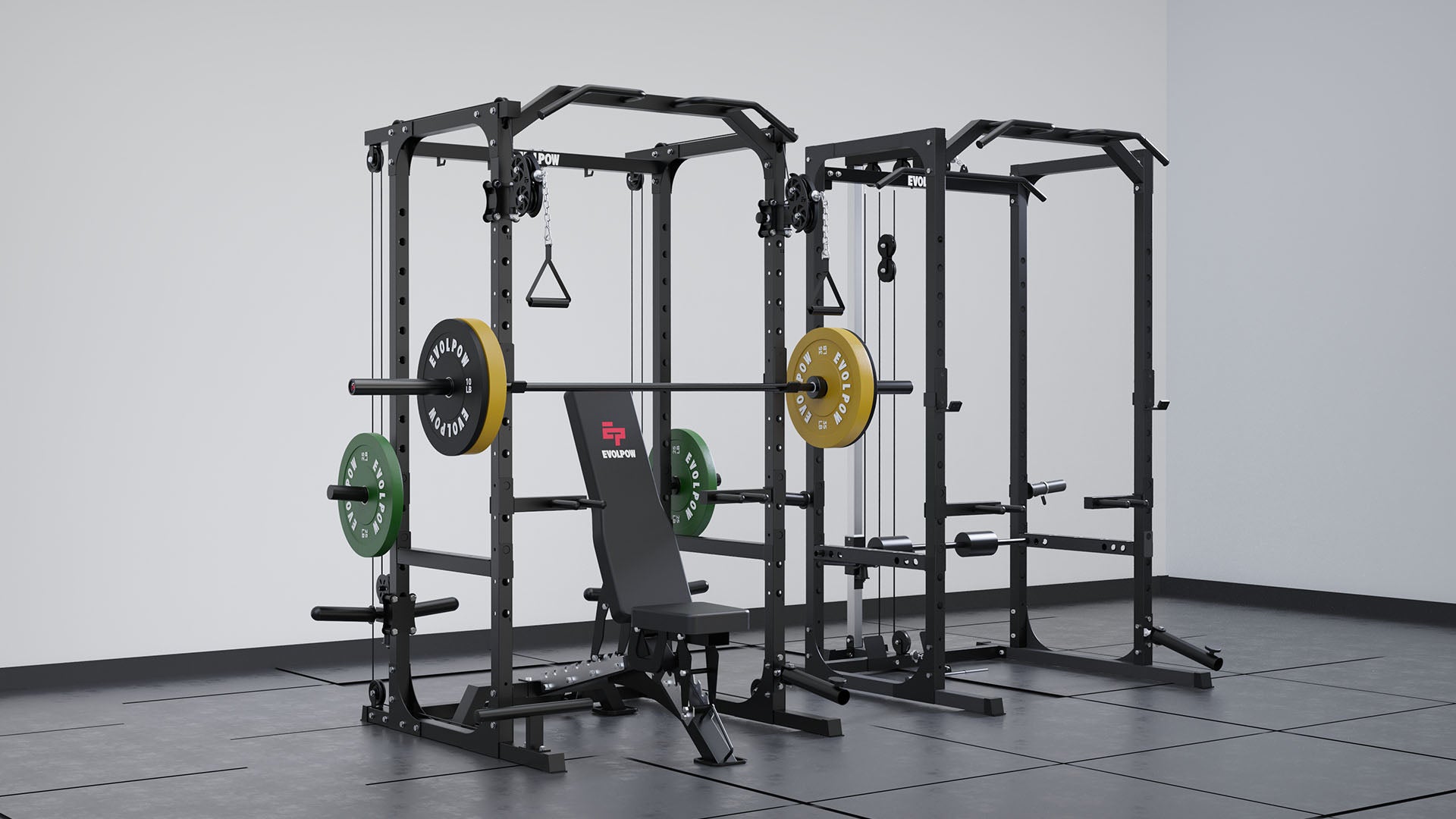 EVOLPOW P2A Brute All-in-One Power Rack Home Gym (Dual Pulley Edition ...