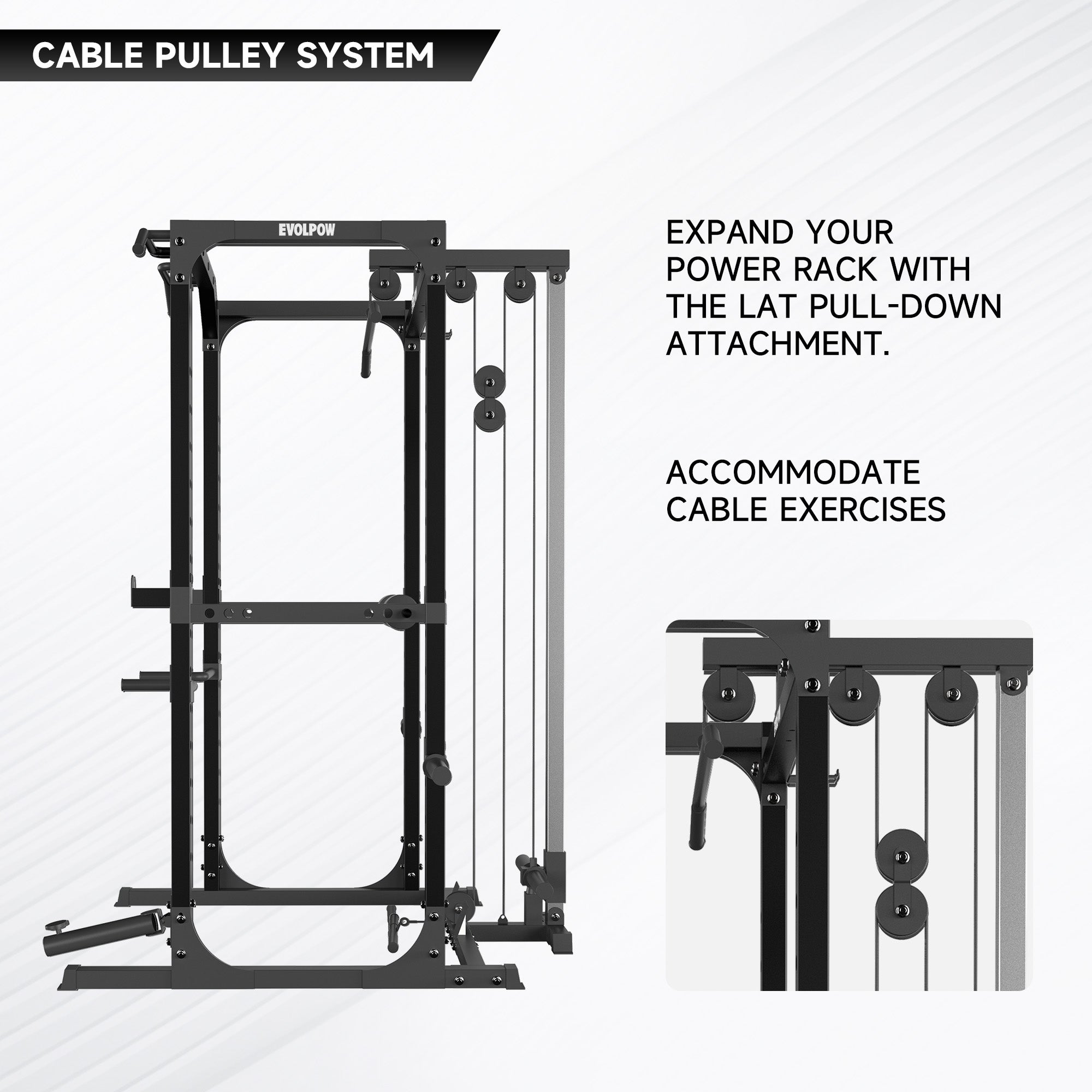 EVOLPOW P2A Brute All-in-One Power Rack Home Gym - For Beginner