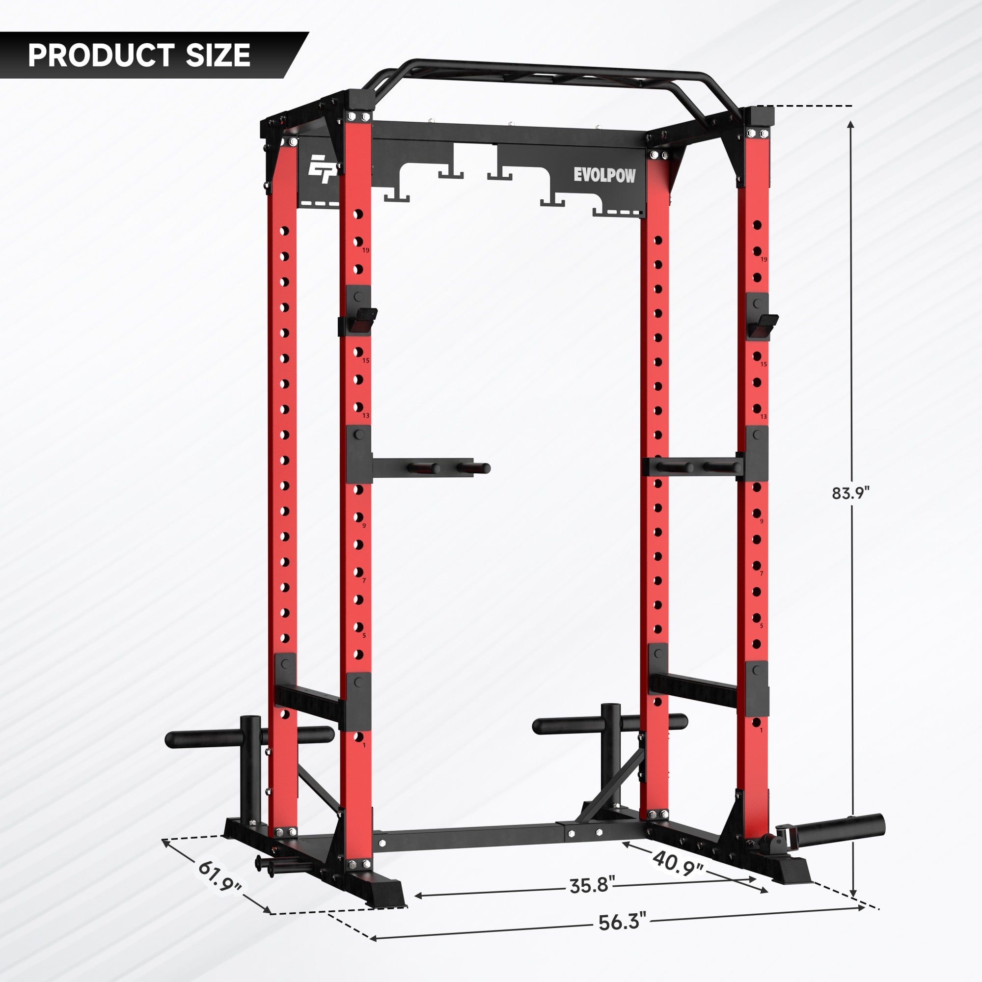 EVOLPOW P3B Tank All-in-One Power Rack Home Gym Package