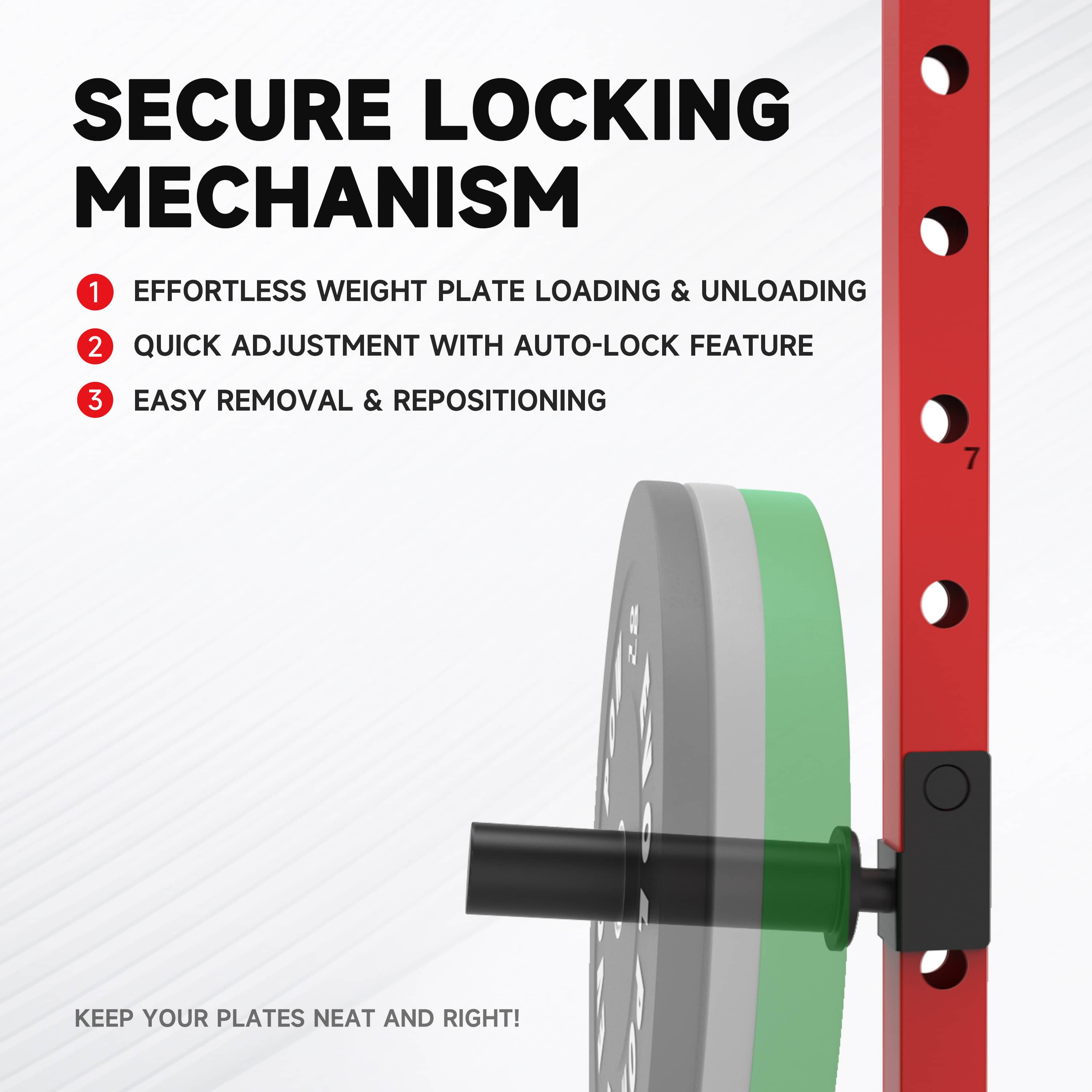 EVOLPOW Weight Plates Holder Attachment Sold in Pairs