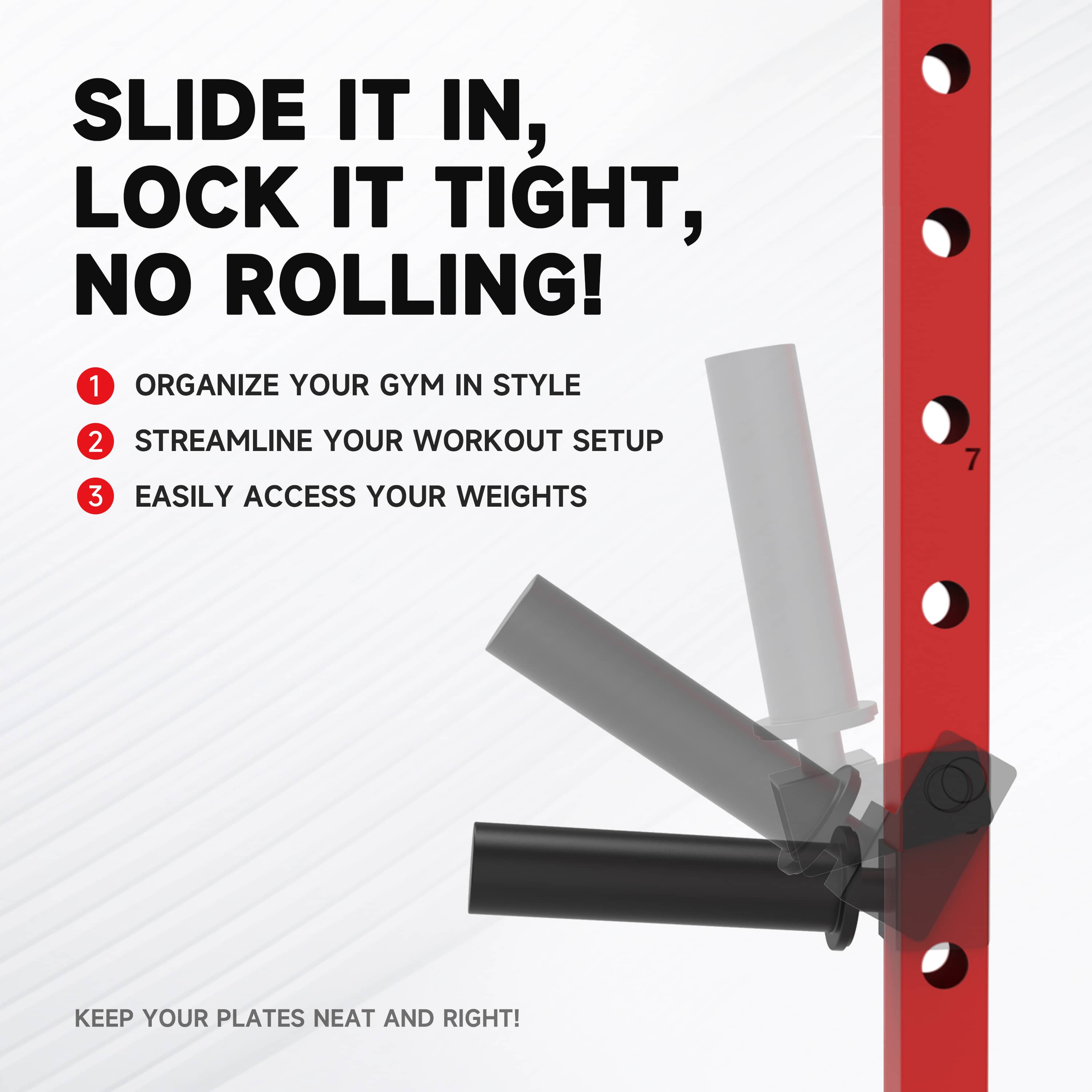 EVOLPOW Weight Plates Holder Attachment Sold in Pairs