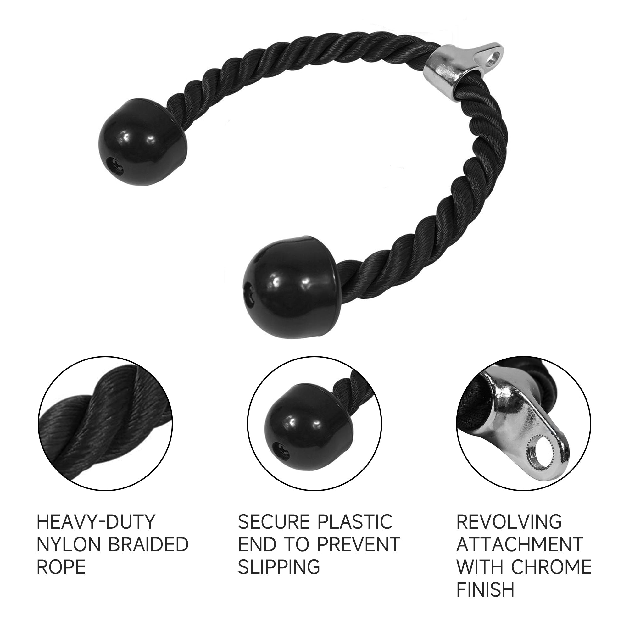 EVOLPOW Tricep Rope Cable Attachment