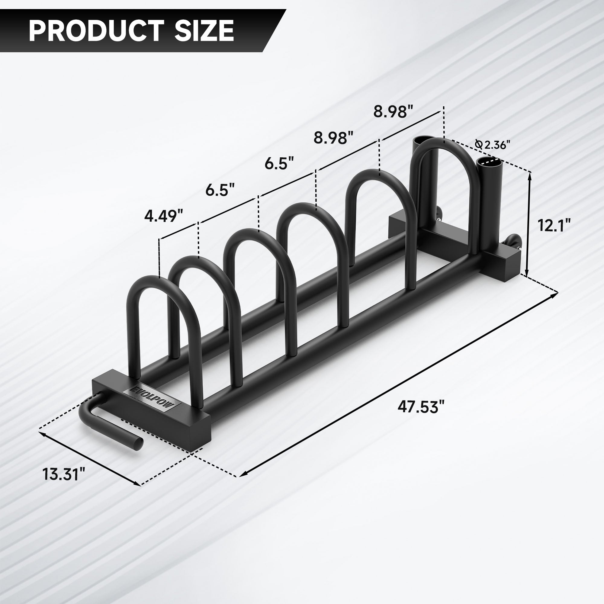 Evolpow Horizontal Plate and Olympic Bar Rack with Wheels