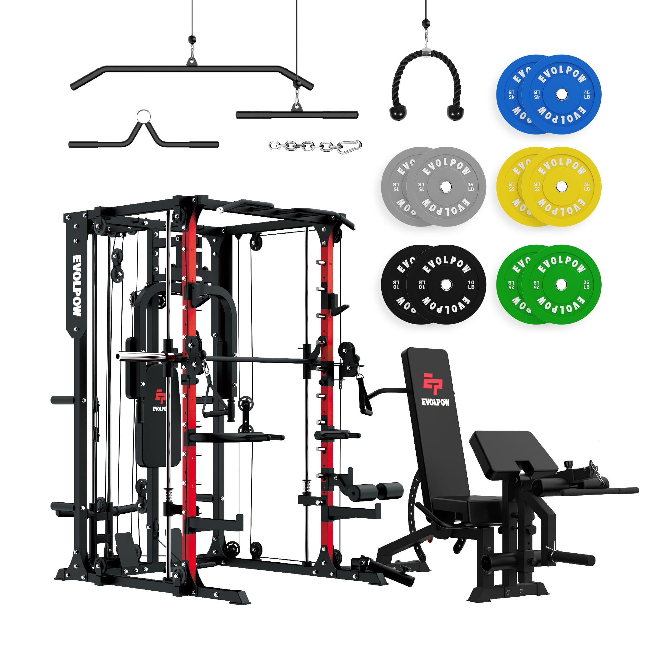EVOLPOW M2A Brute All-in-One Smith Machine Home Gym Package