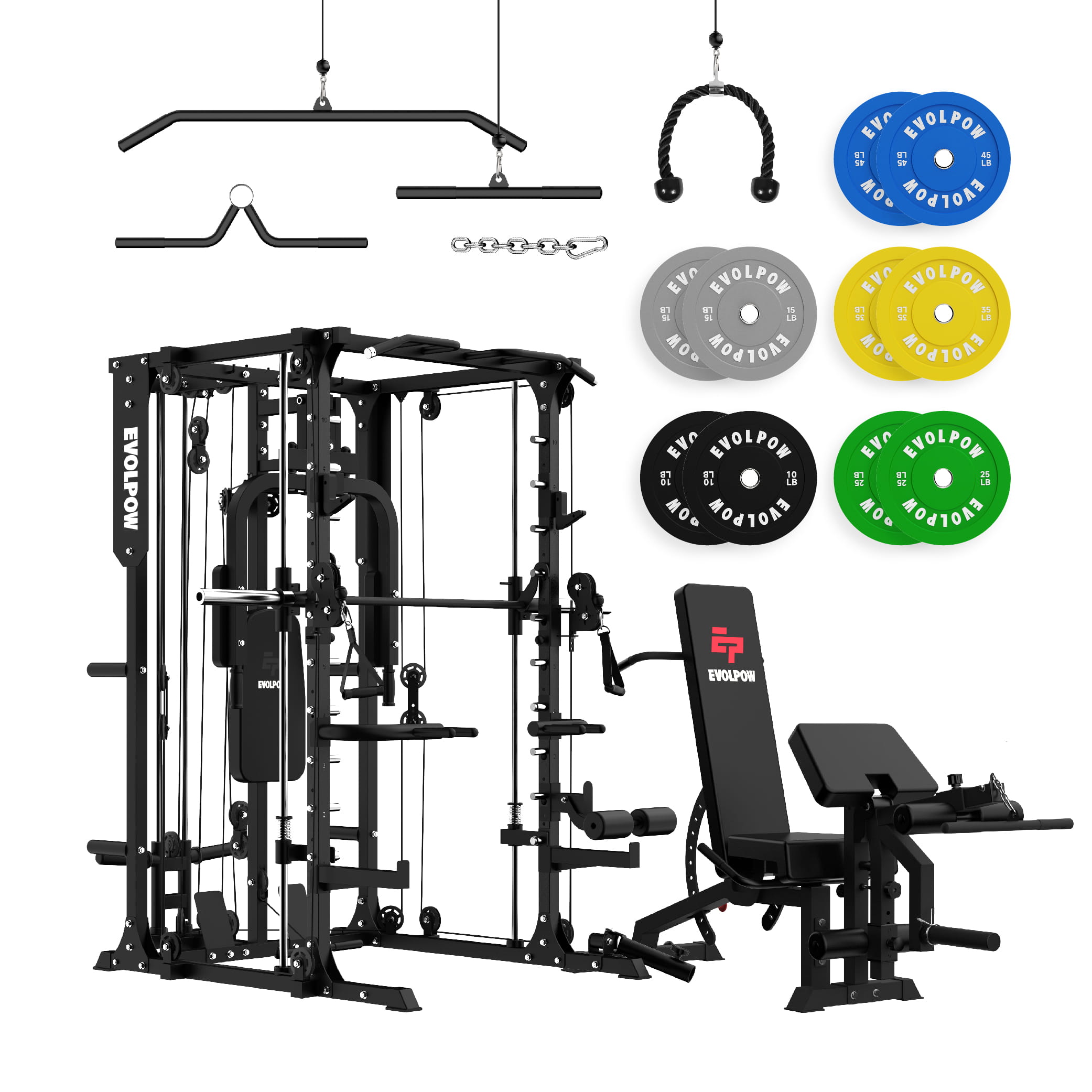 EVOLPOW M2A Brute All-in-One Smith Machine Home Gym Package