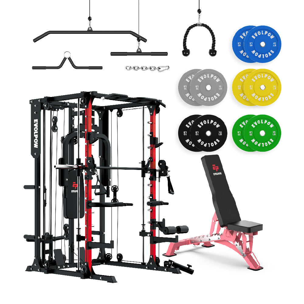 EVOLPOW M2A Brute All-in-One Smith Machine Home Gym Package