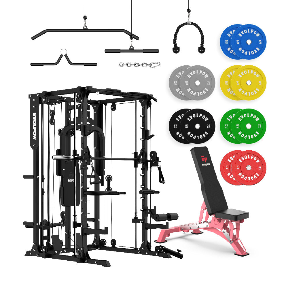 EVOLPOW M2A Brute All-in-One Smith Machine Home Gym Package