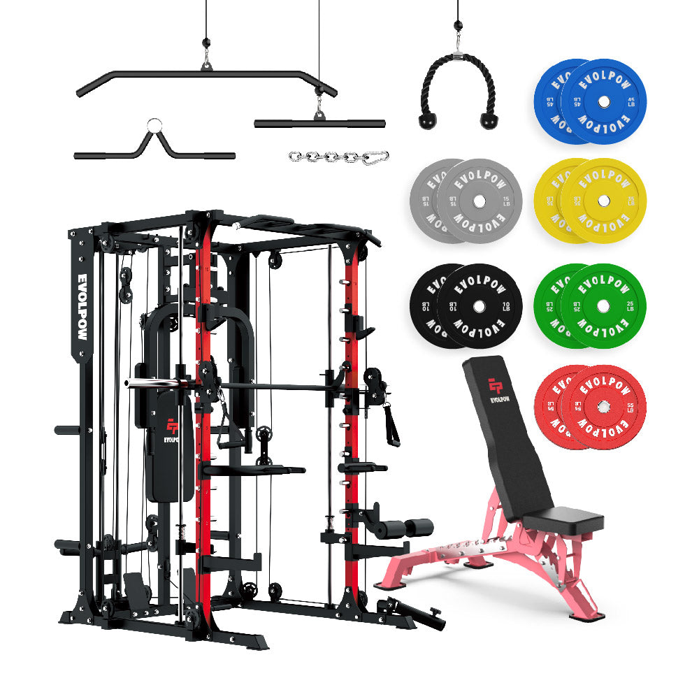 EVOLPOW M2A Brute All-in-One Smith Machine Home Gym Package