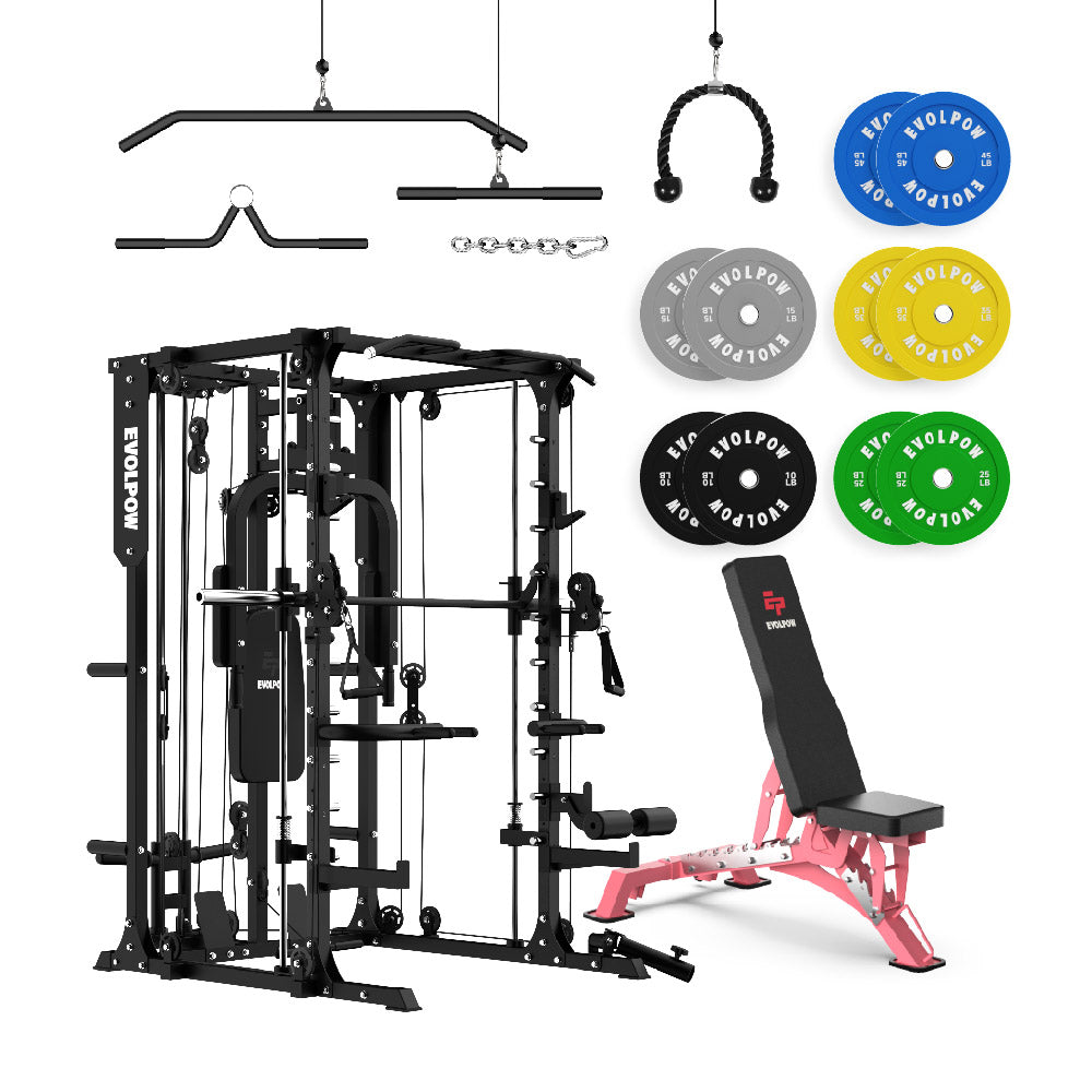 EVOLPOW M2A Brute All-in-One Smith Machine Home Gym Package