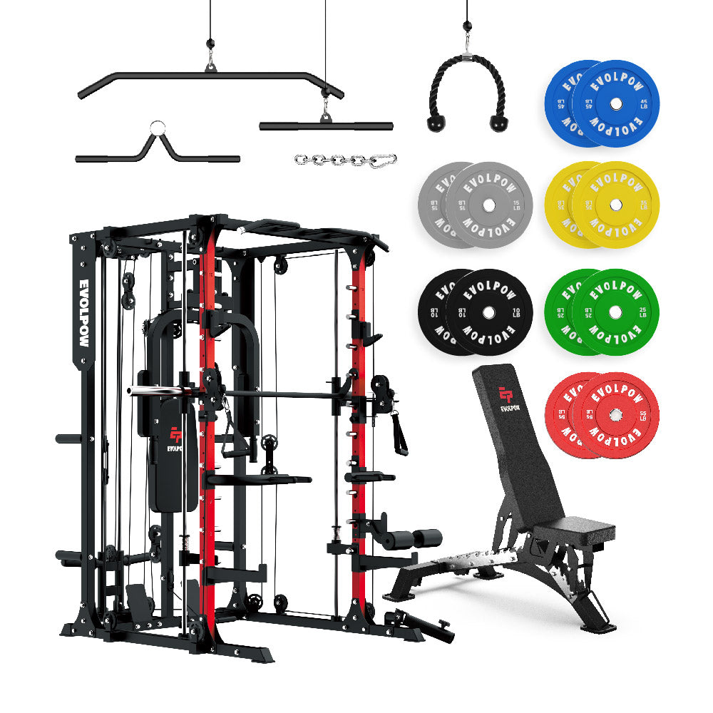 EVOLPOW M2A Brute All-in-One Smith Machine Home Gym Package
