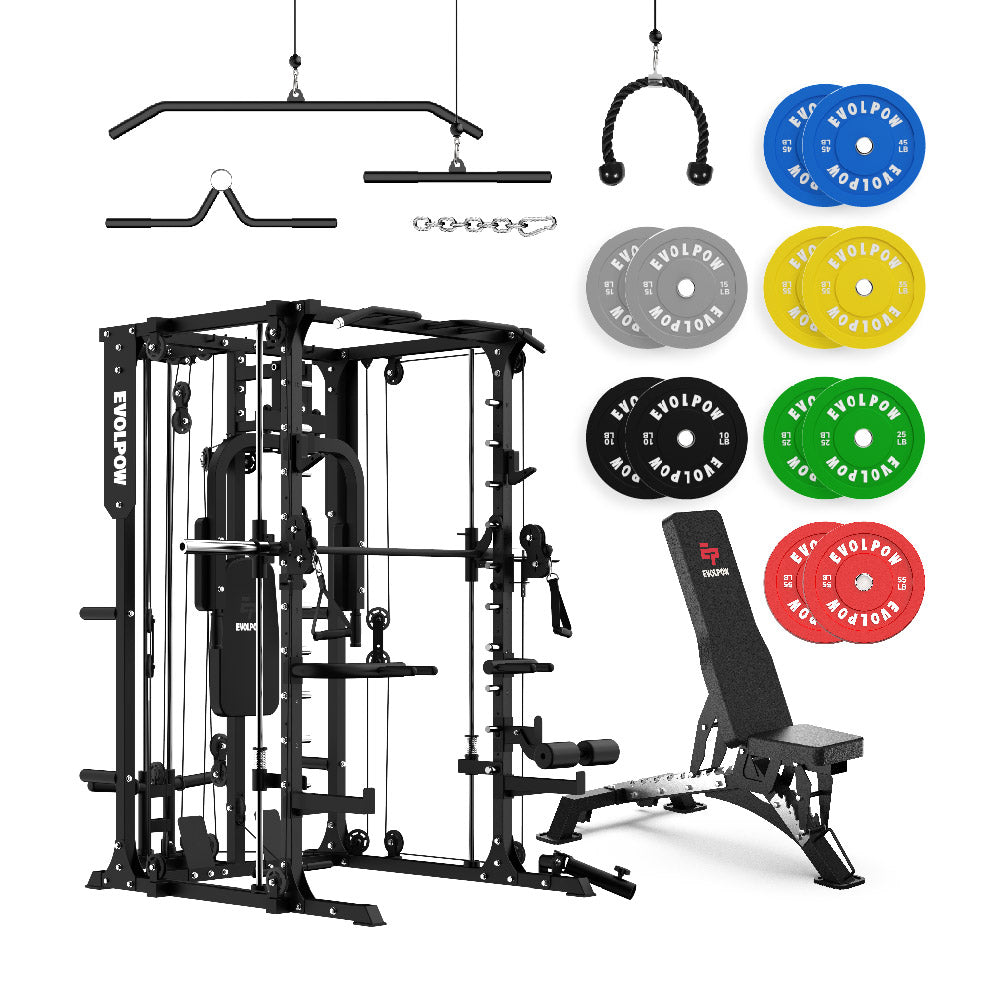EVOLPOW M2A Brute All-in-One Smith Machine Home Gym Package