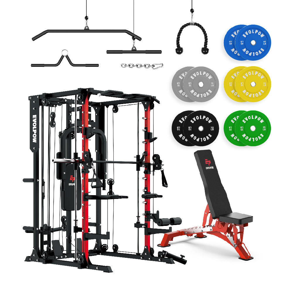 EVOLPOW M2A Brute All-in-One Smith Machine Home Gym Package