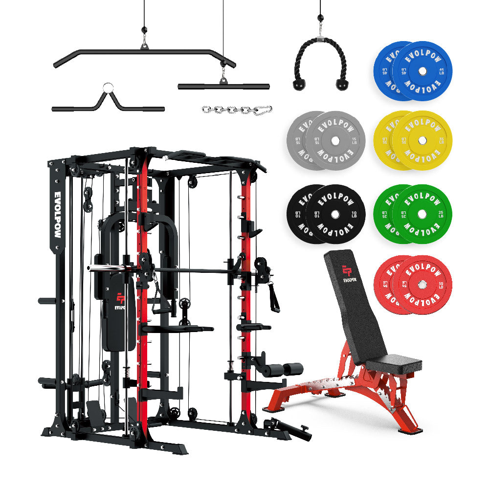 EVOLPOW M2A Brute All-in-One Smith Machine Home Gym Package