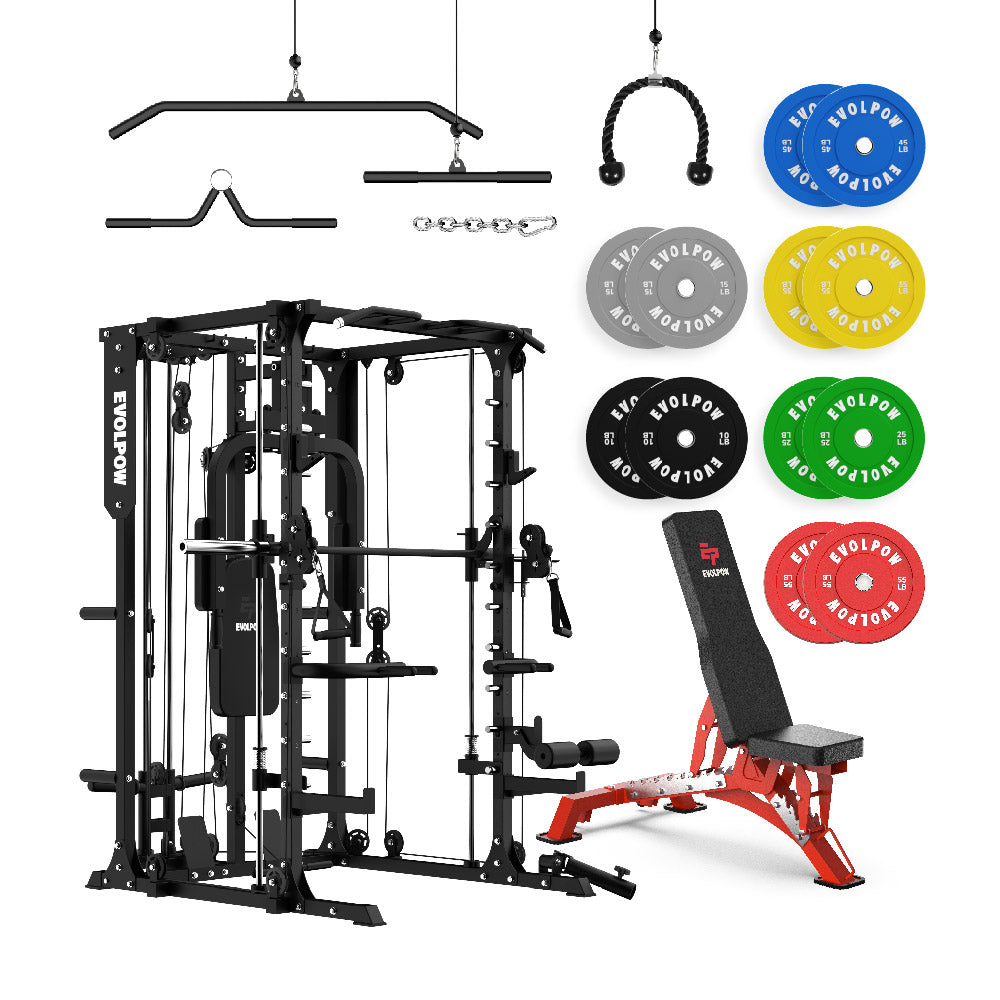 EVOLPOW M2A Brute All-in-One Smith Machine Home Gym Package