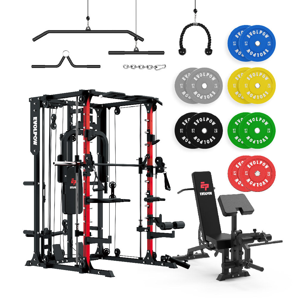 EVOLPOW M2A Brute All-in-One Smith Machine Home Gym Package