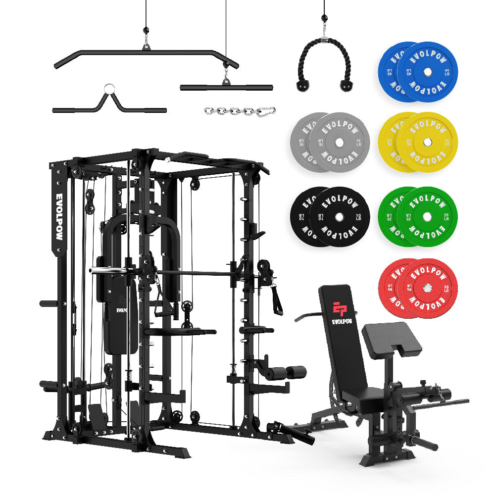 EVOLPOW M2A Brute All-in-One Smith Machine Home Gym Package