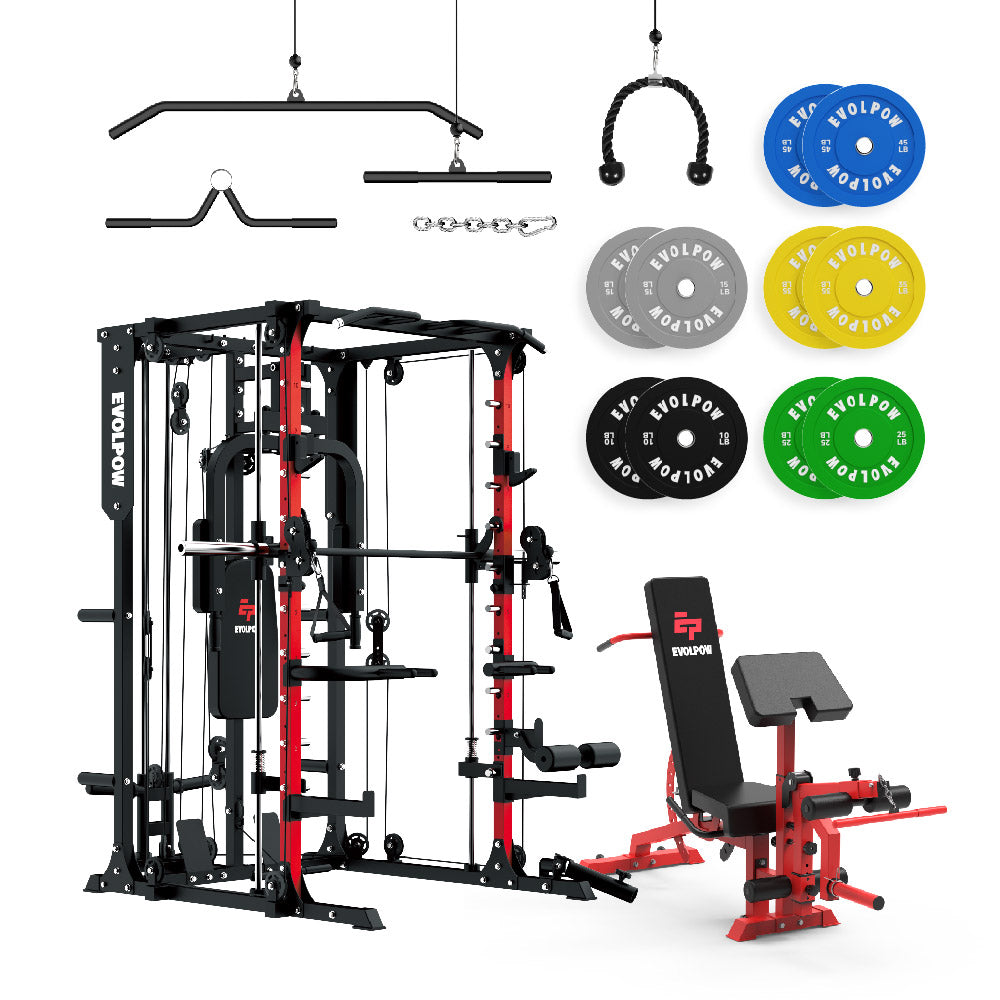 EVOLPOW M2A Brute All-in-One Smith Machine Home Gym Package