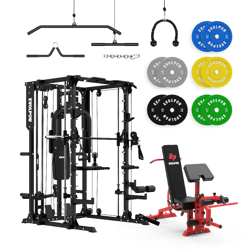 EVOLPOW M2A Brute All-in-One Smith Machine Home Gym Package