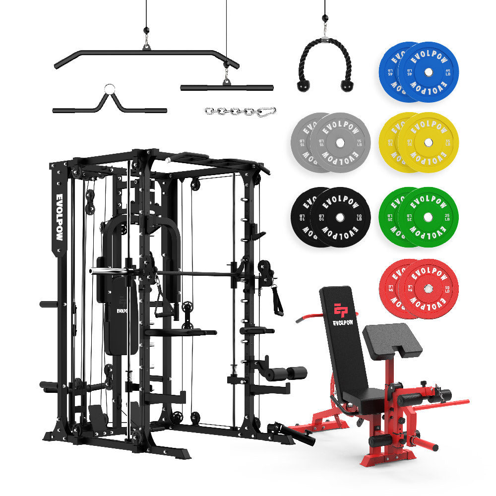 EVOLPOW M2A Brute All-in-One Smith Machine Home Gym Package