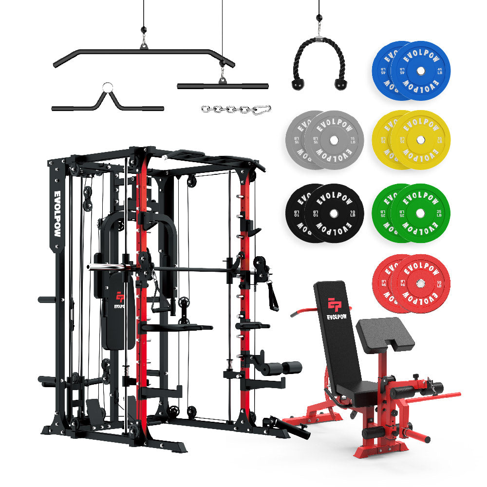 EVOLPOW M2A Brute All-in-One Smith Machine Home Gym Package