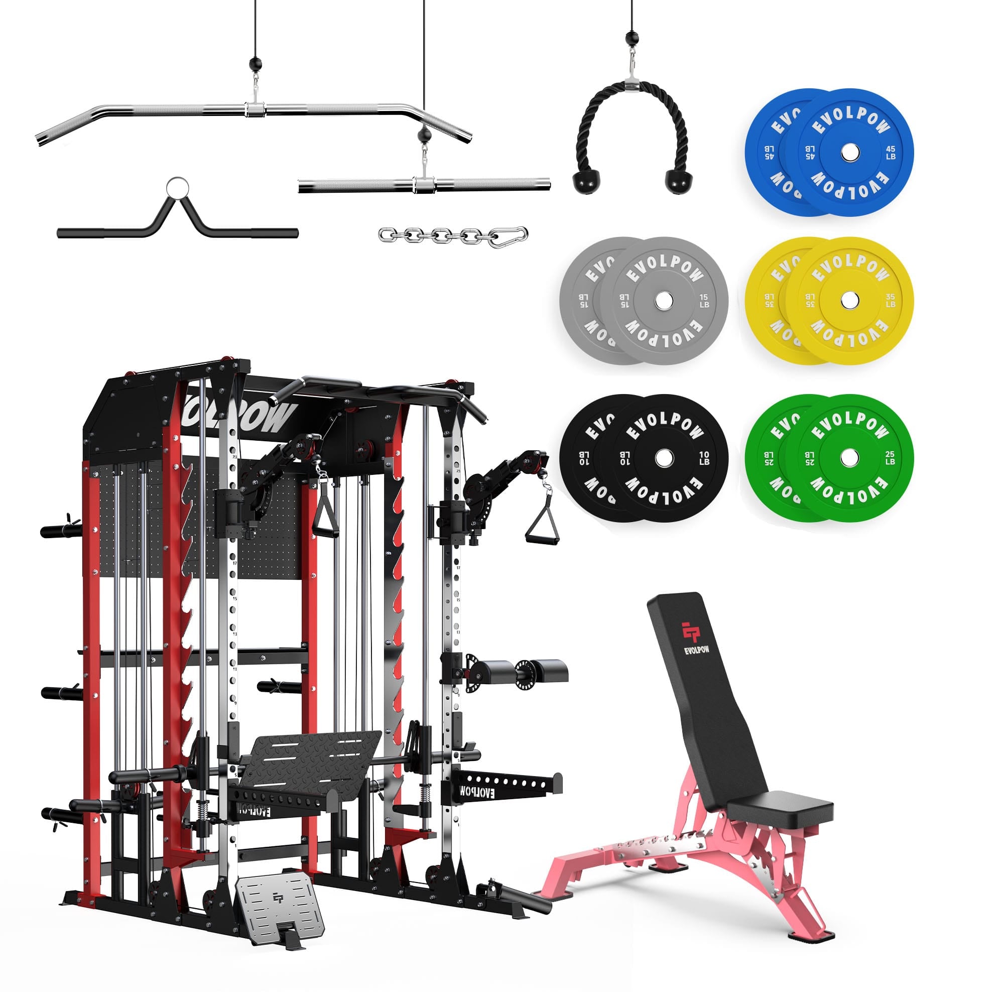 EVOLPOW M2B Pro Brute All-In-One Smith Machine Home Gym Package