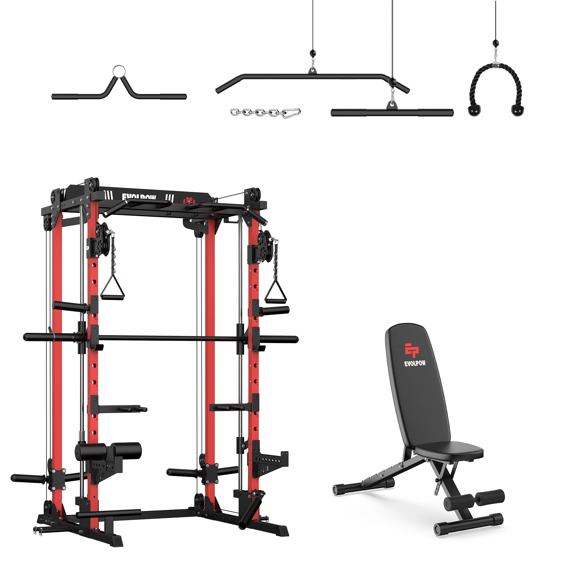EVOLPOW M2D Brute All-in-One Smith Machine Home Gym (Dual Pulley Edition)