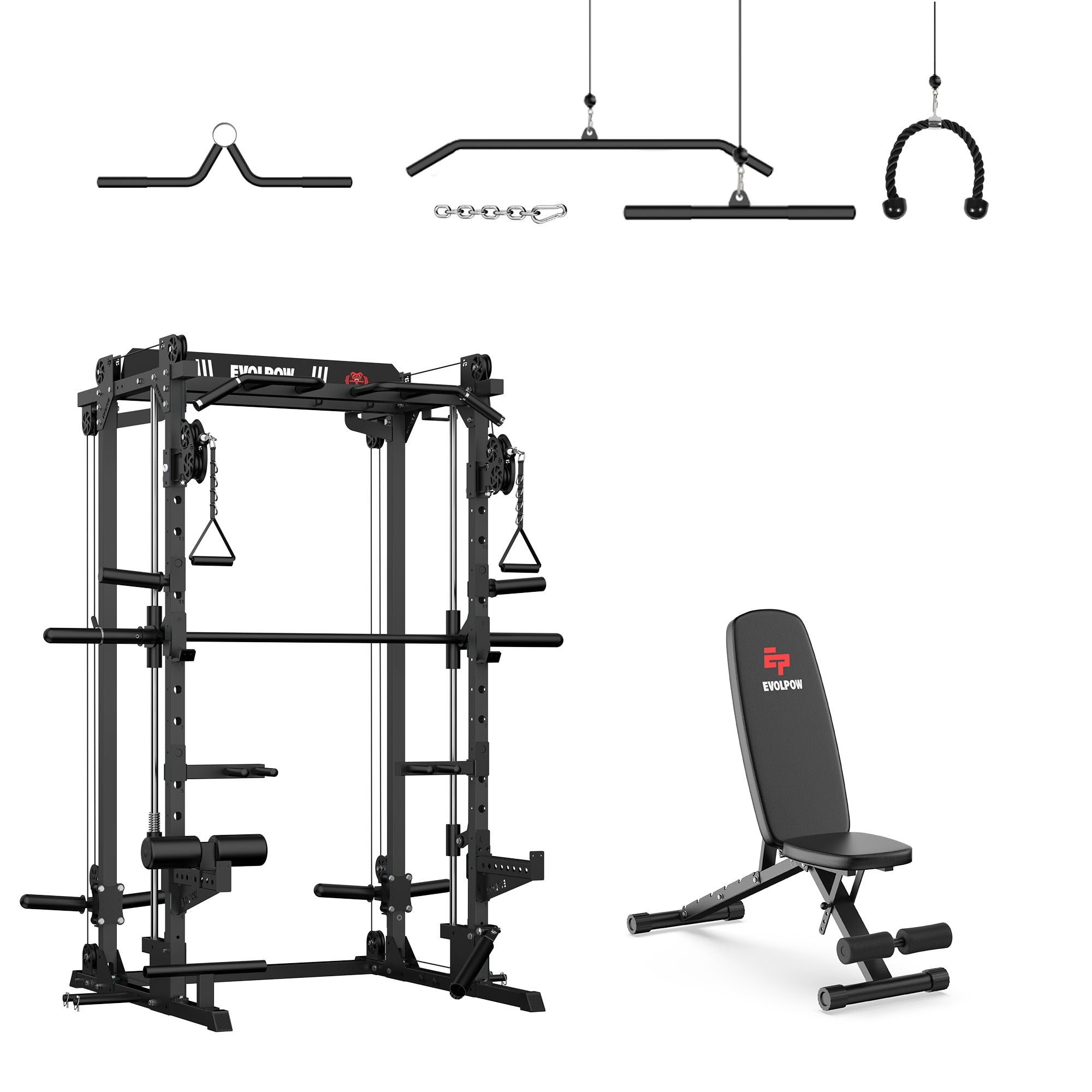 EVOLPOW M2D Brute All-in-One Smith Machine Home Gym (Dual Pulley Edition)