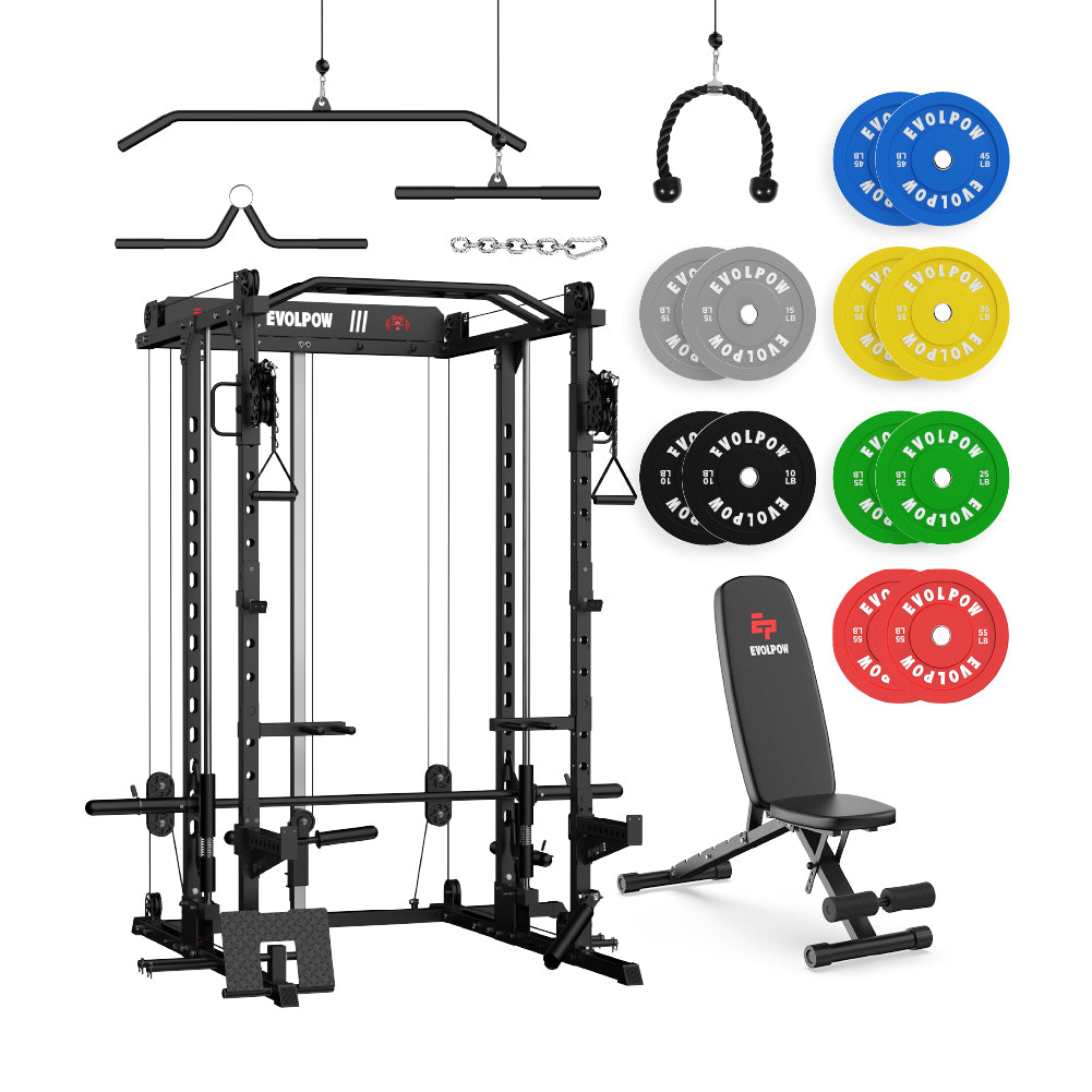 EVOLPOW M2D Brute All-in-One Smith Machine Home Gym Package