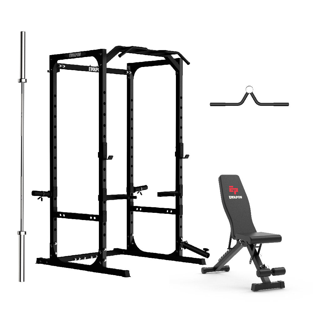 EVOLPOW P2A Brute All-in-One Power Rack Home Gym - For Beginner