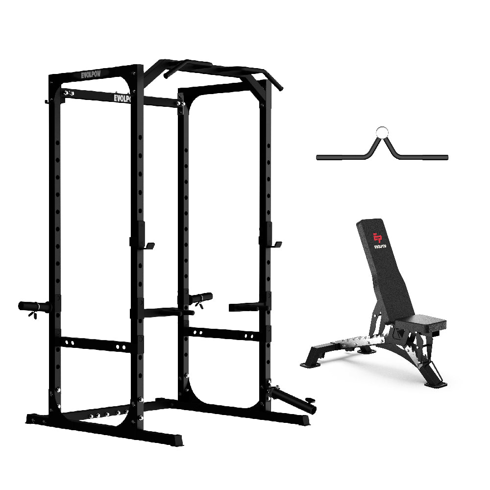 EVOLPOW P2A Brute All-in-One Power Rack Home Gym - For Beginner