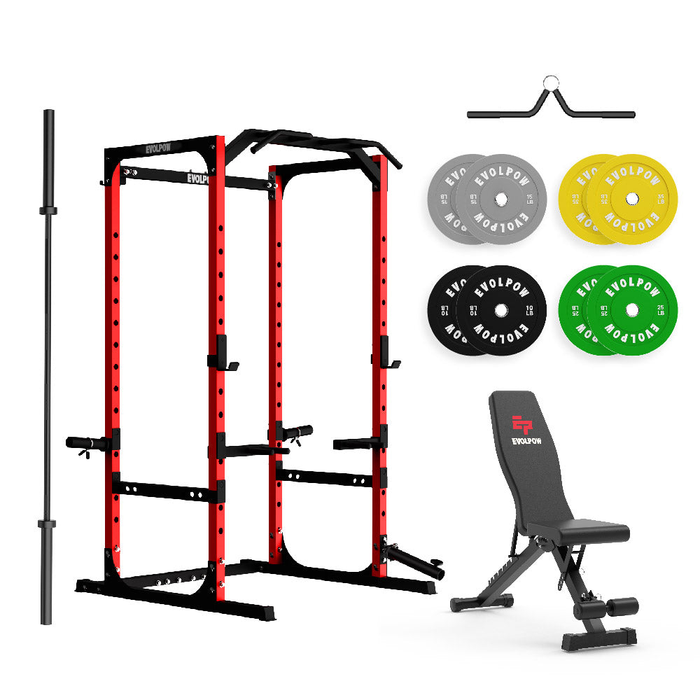EVOLPOW P2A Brute All-in-One Power Rack Home Gym Package