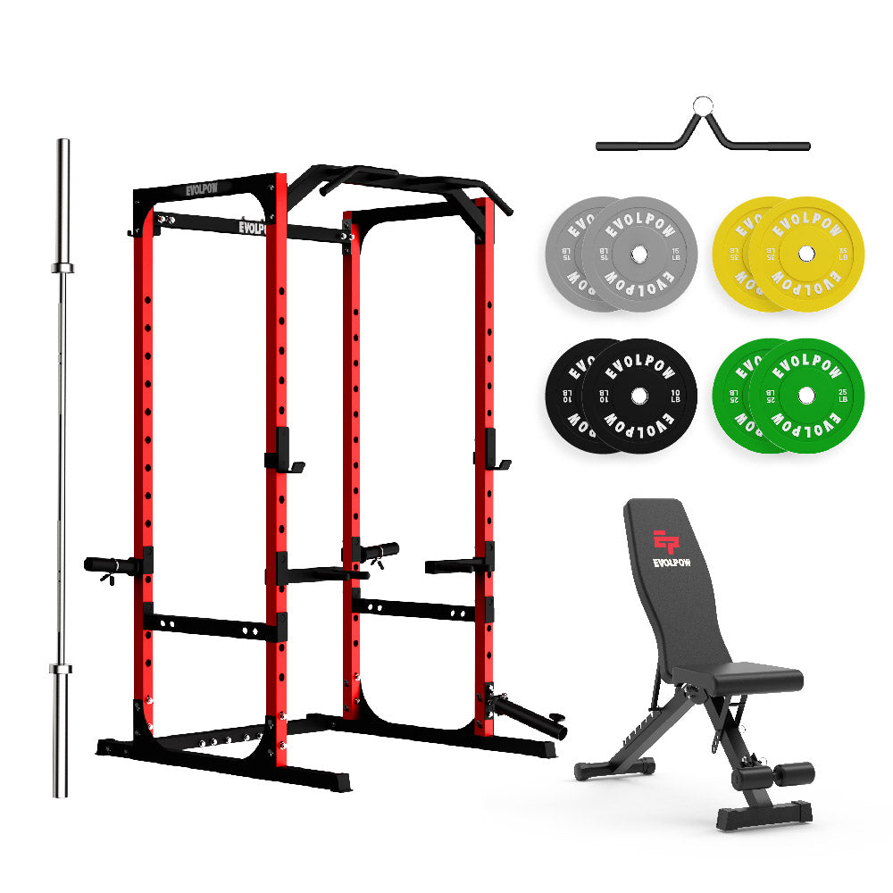 EVOLPOW P2A Brute All-in-One Power Rack Home Gym Package