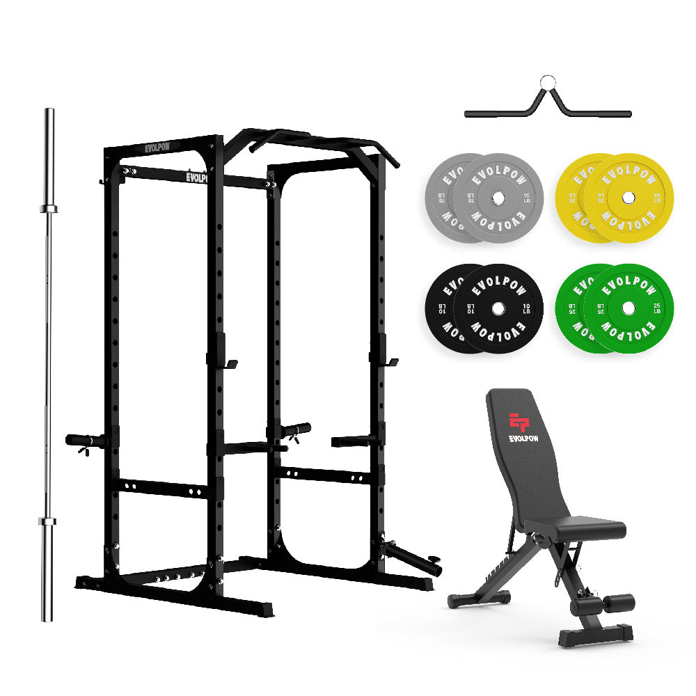 EVOLPOW P2A Brute All-in-One Power Rack Home Gym Package